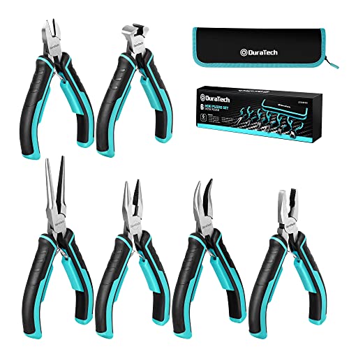 DURATECH Mini Pliers Set, 6PCS Jewelry Pliers Set, CRV Construction