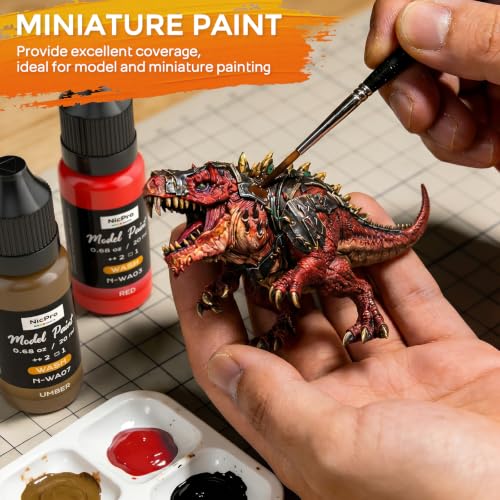Nicpro 10 Colors Acrylic Model Wash Paint Set, 20ml Ready to Use Washes - style: Wash Color
