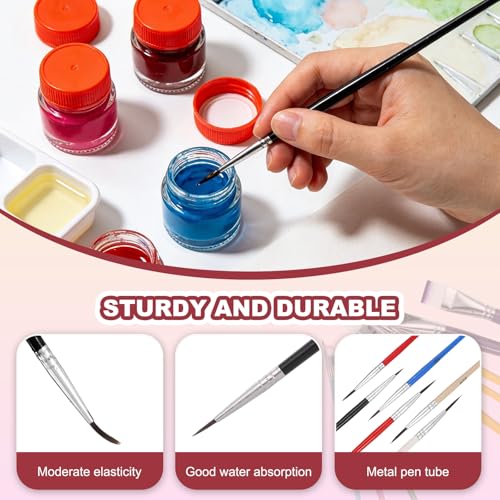 MECCANIXITY 30Pcs Fine Pointed Miniature Paint Brushes(Black #00) - color: Black, size: #00