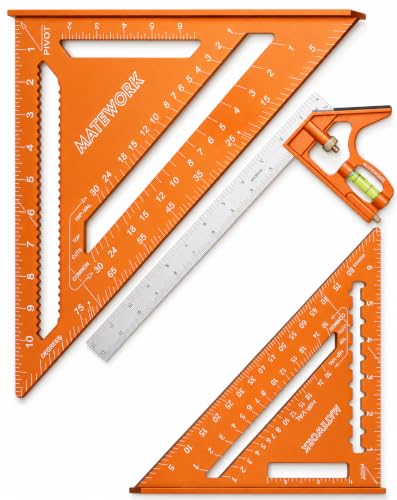 Matework Combination Square 7" 12" Carpenter Square Woodworking Carpentry