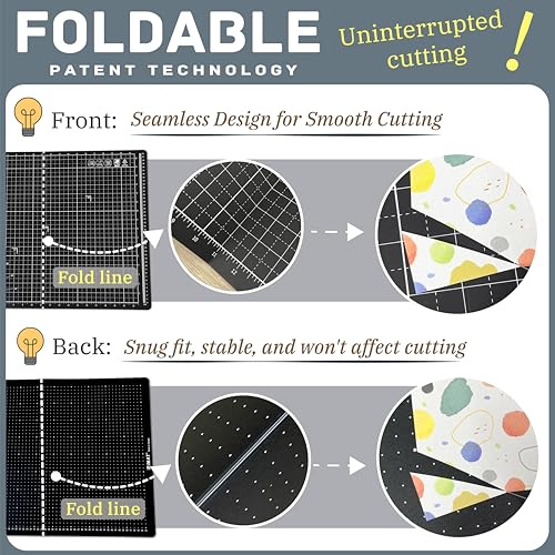 iMAT Flip Cutting Mat Note A2, Foldable, Double-Sided, Ash Grey - color: Ash Grey