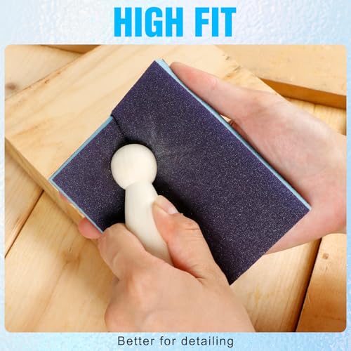 12 Pack Sanding Sponge, Washable and Reusable Sanding Blocks 60/80/120/220/320/400 Grit Wet Dry Sand Paper Assortment Pack for Wood Drywall Metal Furniture - size: 60/80/120/220/320/400 Grit