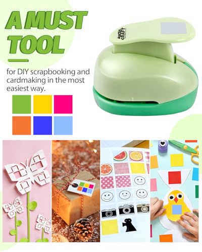 UCEC 3 Pack Square Craft Hole Punch 2, 1.5 and 1 Inch Square Paper Punch - size: 1 in, 1.5 in, 2 in Set
