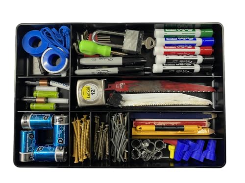 Protoco Tool Box Organization Plastic Tray with 10 Compartment, 16-Inch x 11-Inch x 1.5-Inch, Orange - color: Orange