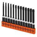 HORUSDY 13-Piece Security Torx Bit Set, 3” Impact Rated Tamper-Resistant Star Bits, S2 Alloy Steel, 1/4” Hex Shank, T5–T40, Long Power Tool Driver Bits - style: 13-Piece Torx Bit Set