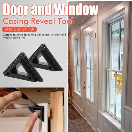 Plastic Scribers for Woodworking – 3/16" and 1/4" Trim Spacer with 1/8" Opening, Precise Marking Gauge for Door and Window Casing Projects(Black) - color: Black