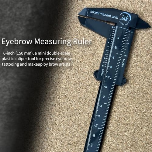 Ink Permanent Eyebrow Mapping Kit, 9-Piece Golden Ratio Caliper, 5 Razors