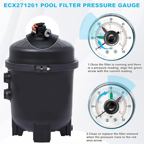 ECX2712B1 Pressure Gauge with PTFE Sealant Tape - size: ECX2712B1