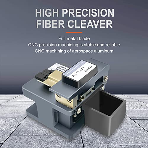 TM20 Fiber Cleaver — CNC Precision Machined Optical Fiber Cleaver with 24 Cleaving Spots & 48000 Cleaves, 3-in-1 Holder for 0.25mm 0.9mm 3.0mm, Auto-Return Fiber Cutter for FTTH Splicing