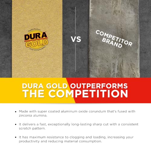 Dura-Gold Gold PSA Longboard Sandpaper, 60 Grit, 20 Yard Roll, 2-3/4" Wide - size: 60-Grit