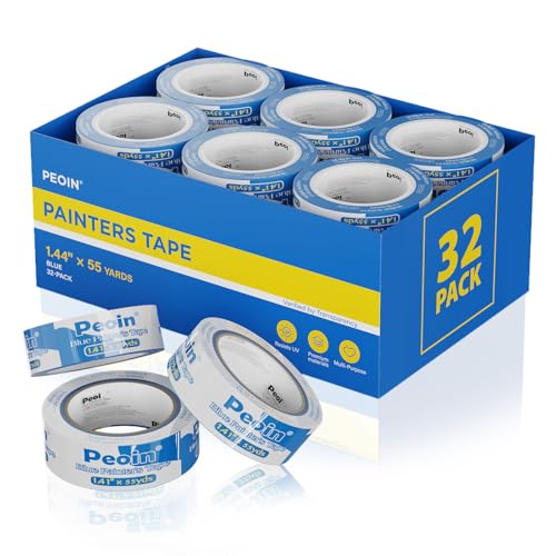 32Roll Blue Painters Tape 1.5 Inch Wide Bulk Masking Paint Tape 1.41inx55yd - size: 1.41 Inch X 32 Rolls