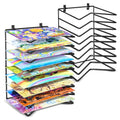 Vowcarol 2 Pack Art Drying Rack for Classroom, 9 Shelves Paint Drying Racks Wall Mount and Desktop Stand