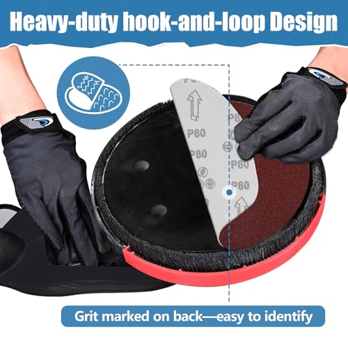 15 PCS 9 Inch 8 Hole Sanding Discs, Mix Grit Hook and Loop Round Sandpaper - color: Mix 15PCS
