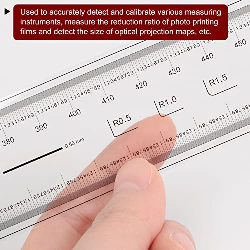HARFINGTON 2pcs Film Flexible Ruler 60cm 0.1mm Scale with R Angle & Width Lines PET Plastic Folding Straight Ruler Calibration Soft Ruler Measuring Tool for Factory, Transparent - size: 60cm