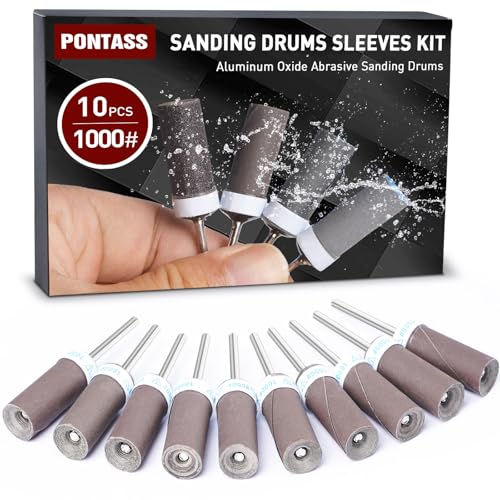1000 Grit Sanding Sticks,10PCS Sanding Drums for Dremel Rotary Tool - style: 1000 Grit 10 Pcs
