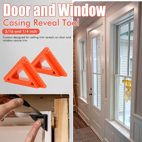 Plastic Scribers for Woodworking – 3/16" and 1/4" Trim Spacer with 1/8" Opening, Precise Marking Gauge for Door and Window Casing Projects(Orange) - color: Orange