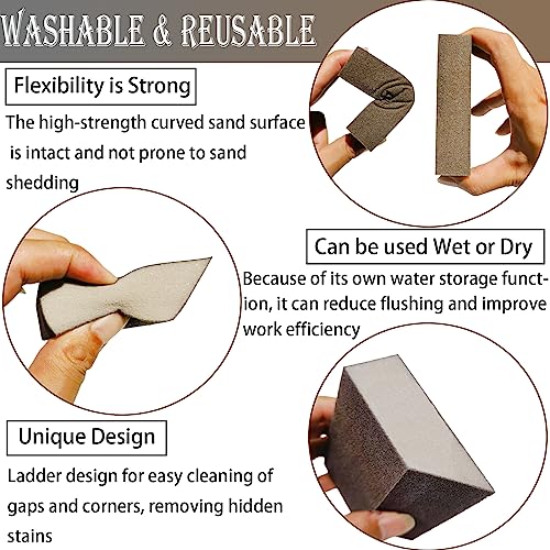 12 Pack Single Sanding Sponge Set - 80/100/120/180/220/320 Grit Sanding Blocks Assortment, Washable and Reusable - style: 12 Pack Assorted