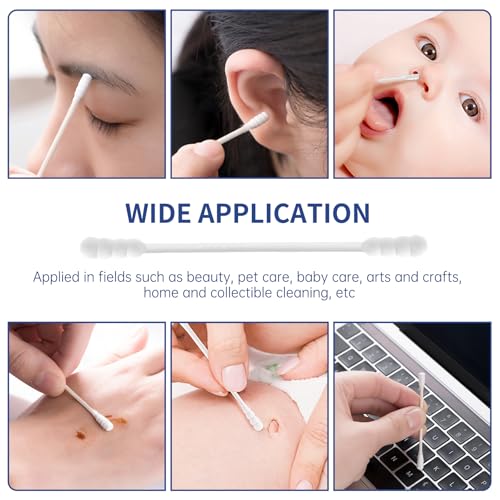 Cotton Swabs, 800 Count Double Spiral Tipped with Paper Stick, Cotton Buds for Makeup, Personal Care, Crafts - size: Double Spiral Head