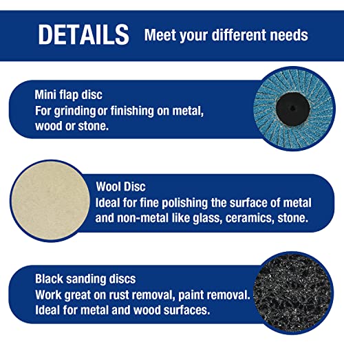 WORKPRO 101-pieces Sanding Discs Set, 2 inch Discs with 1/4 inch Holder