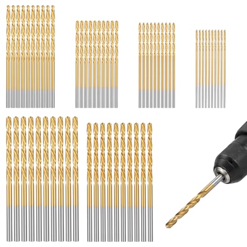 60pcs Fully Ground Micro Bits, Titanium Twist Drill Bit Set
