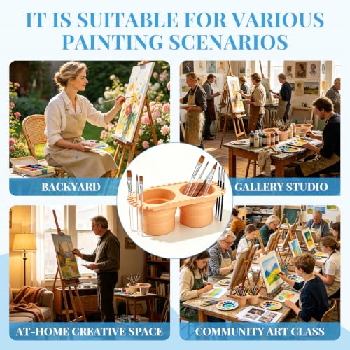 Paint Brush Cleaner Foldable Silicone Cleaning Container 8.8x4.2in, Brush Washing Station for Acrylic Oil Watercolor Painting, Artist Cleaner Tool for Students & Artists, Gift, Beige - color: Beige