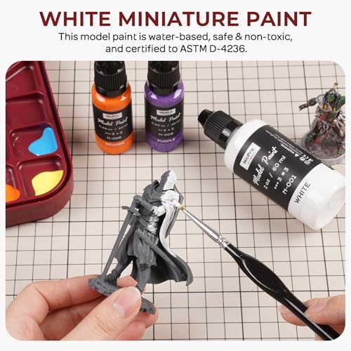 Nicpro White Large Model Paint(2oz), Ready to Use Modeling Acrylic Paints - color: White