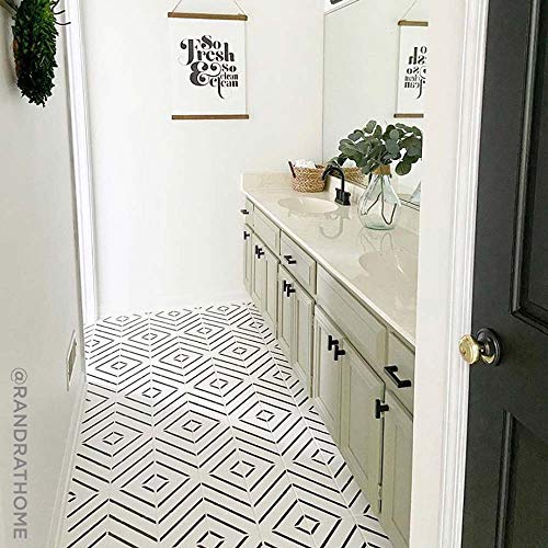Linear Tile Stencil - Geometric Wall Stencils for Painting - Reusable Floor & Wall Stencils - DIY Backsplash & Floor Makeover (2 LG Tiles Stacked Vertically) - size: Large Double Tile (2 LG Tiles Stacked Vertically)