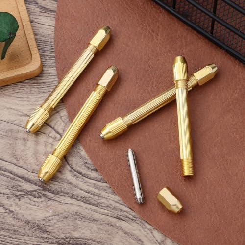 iplusmile Mini Hand Drill Double-Head Pin Vise for Watch Repairing Jewelry Making Model Carving Micro Drilling 4 Pcs Hand Drill Set for Precise Hole Drilling