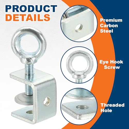 HARFINGTON Carbon Steel C Clamps, 30mm Square Galvanized Mini Tiger Clamp - size: 30mm