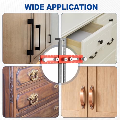 HARFINGTON Adjustable Cabinet Hardware Jig Cabinet Handle Template Tool - color: Orange