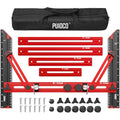 Stair Tread Template Tool with Triangular Brace and Edge Flip Stops - color: LTC-Red Black