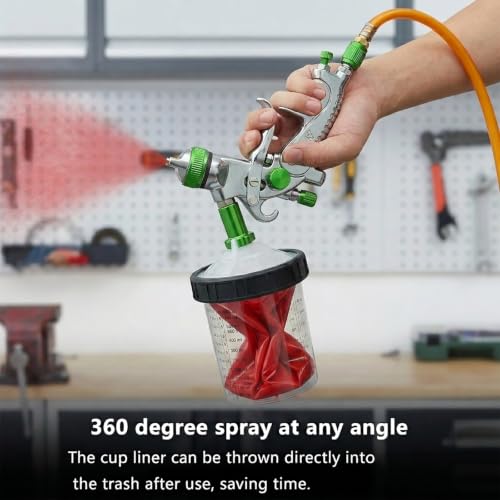 40Pcs 20oz(600ml) Disposable Paint Cups for HVLP/LVLP Automotive Spray Gun - color: 600ML & 40PCS