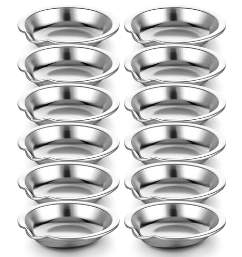 12 PCS 1.9 Inch Metal Paint Tray, Small Mixing Cups Stainless Steel