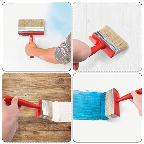 Hoolerry 3 Pcs Deck Stain and Sealer Block Paint Brushes for Wood Heavy Duty Brush Paint Brushes for Walls Applicator for Painting Staining Decking Fence (3",4",6") - size: 3", 4", 6"