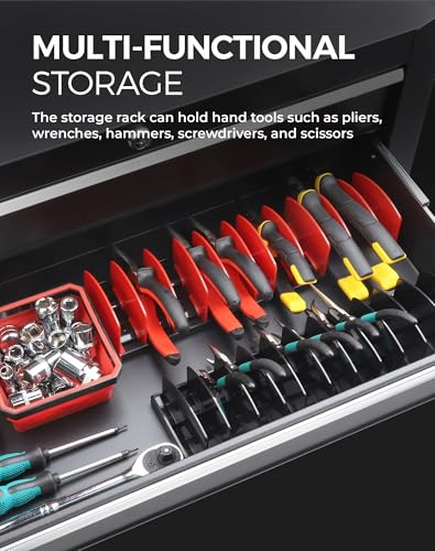 Reniteco 22-Slot Plier Organizer Rack, 2-Pack Black – Adjustable Dividers - color: 2 Black