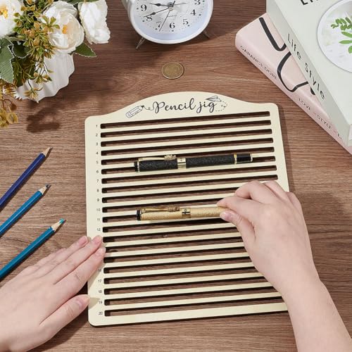 BENECREAT 20-Slot Laser Engraving Jig, Wood Pencil Fixture, Multi-Pencil Clamping Tool for Creative Pen Making, DIY Projects & Artisan Creations, 7.8x0.3" ID - style: 20 Slots