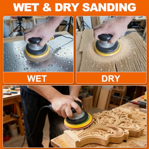 24 PCS 5 Inch Hook and Loop Sanding Sponge Discs Set 1200-1500 Grit - size: 5 In 1200-1500 Grit 24 PCS