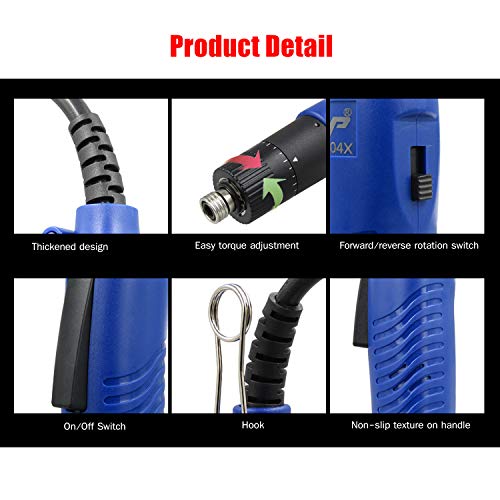 AC 110V Electric Screwdriver Handheld Corded Electric Screw Driver Adjustable Torque 1/4-in Screw Bit Diameter Repair Tool