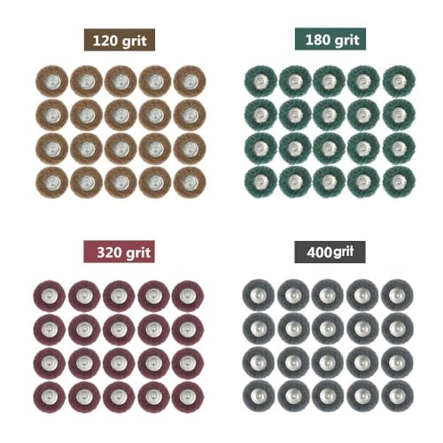 Rocaris 40 Pack 1 inch Abrasive Wheel Buffing Polishing Wheel Set
