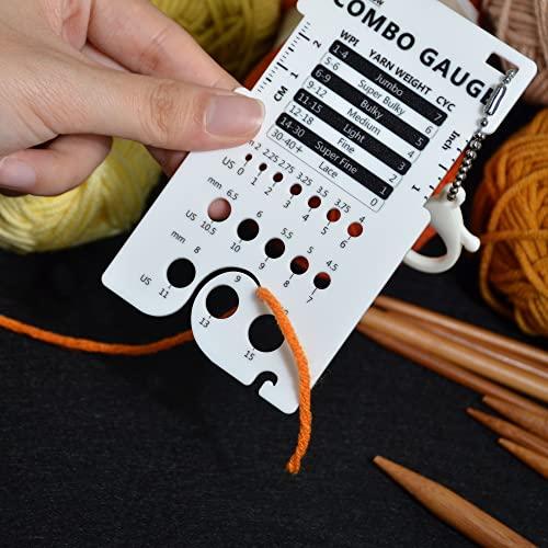 UPTTHOW Knitting WPI Multifunctional Combo Ruler for Spinners Yarn