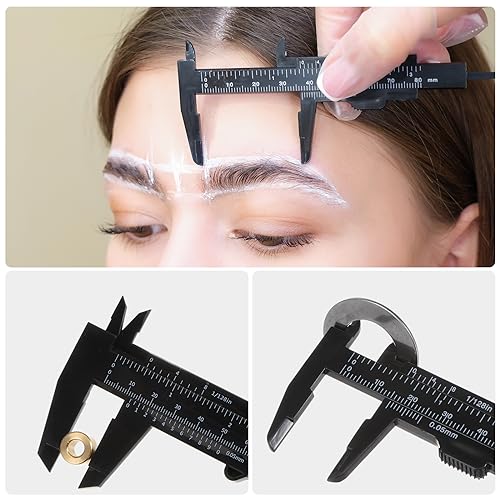 HARFINGTON 10pcs Mini Plastic Vernier Caliper 80mm/3 Inch Double Scale Metric Inch Sliding Gauge Measuring Tool Ruler for Inside Outside Depth Measuring, Blue - color: Light Blue, size: 0-80mm