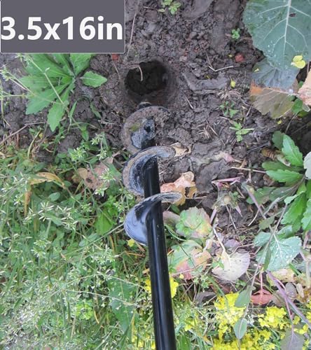 TCBWFY Garden Auger Drill Bit for Planting,Spiral Hole Drill Earth Post Umbrella Bulb Planter Auger for 3/8" Hex Drive 1.6"x9",1.6"x16.5",3.5"x16",4"x12",2"x32" - size: 1.6"x9",1.6"x16.5",4"x12",3"x16.5",2"x32"