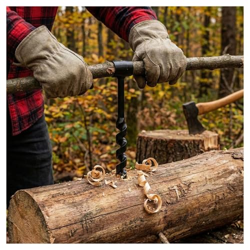 25mm Heavy Duty Steel Scotch Eye Wood Auger Drill Kit for Bushcraft - size: 25mm