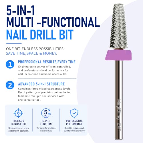 2XF Small 5-in-1 Tapered Barrel Nail Drill Bit, 3/32", Large-Angle Taper - size: Double Fine(2XF)