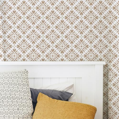 Square Damask Floral DIY Painting Stencils for Wall Home Decor - style: Damask A