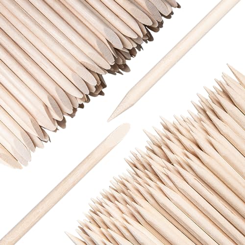 Orange Wood Sticks for Nails, Dual Ended, 4.5 Inch, 200 Pcs