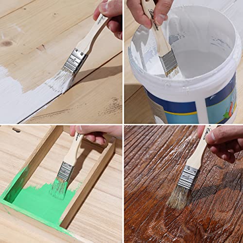Bates- Chip Paint Brushes for Painting, 1 Inch, 24 Pack, Wood Handle, Natural Bristle Paint Brush - size: 1 Inch, 24 Pack