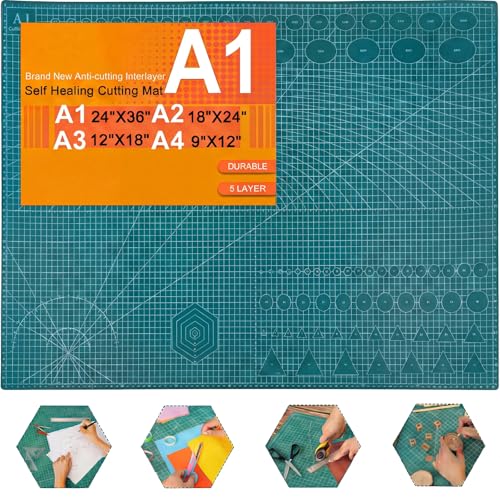 THMINS Self Healing Cutting Mat, 24 x 36 in, Green Cutting Mat,A1 - size: 24"×36"