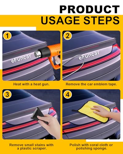 Car Emblem Removal Tool Kit, 8 Pcs Plastic Razor Blade Scraper - color: 8Pcs Car Surface Logo Emblem Remover Kit