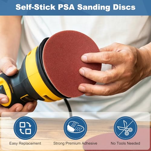 20 Pack 6 Inch PSA Sanding Discs 400 Grit Aluminum Oxide Red - size: 400 grit